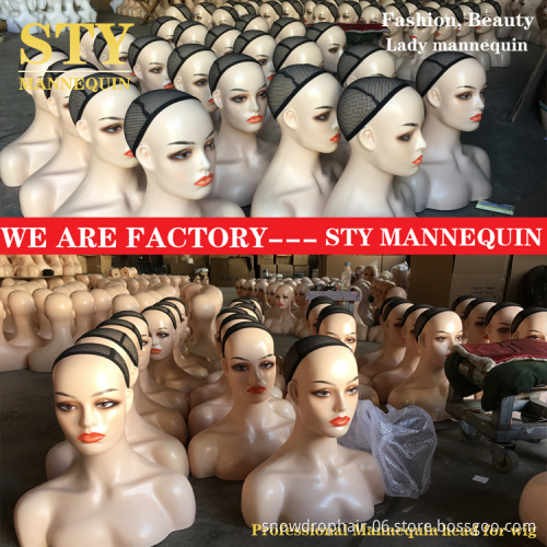 Julianna mannequins female realistic pretty makeup mannequin head with shoulders mannequin head for wig display